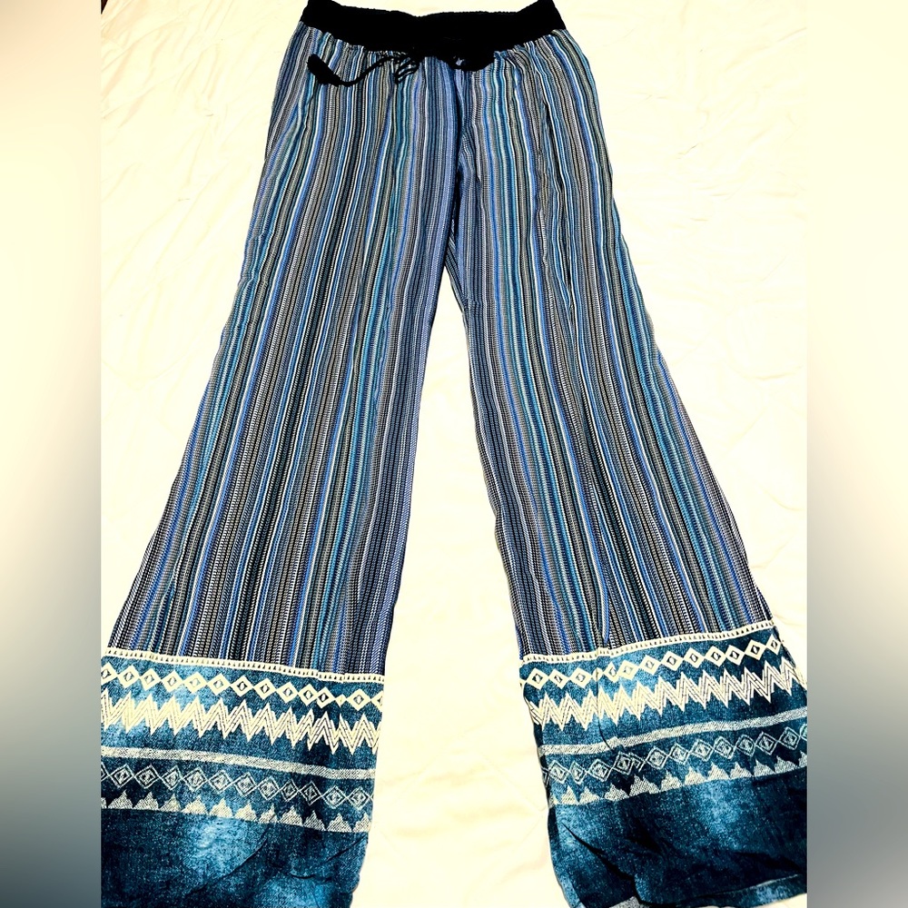 Bohemian Blue Dance Pants Women’s Medium Hippie Dressy Yoga